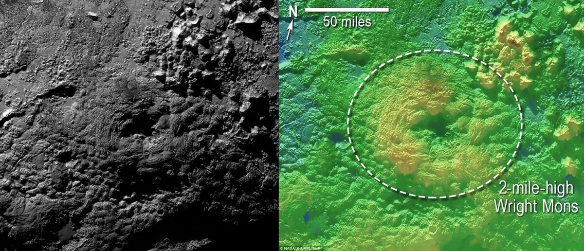 I vulcani ghiacciati di Plutone - Wright Mountain, Pluto
