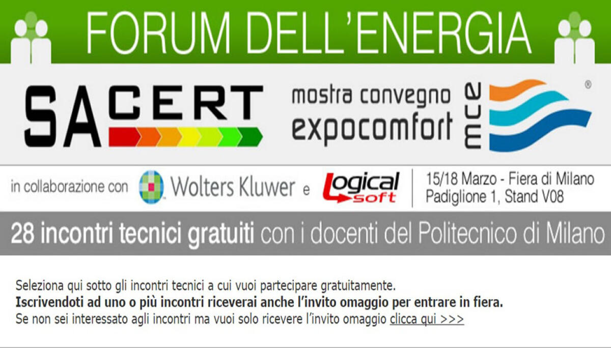 Incontri Tecnici Gratuiti al MCE 2016 di Milano - logical.it