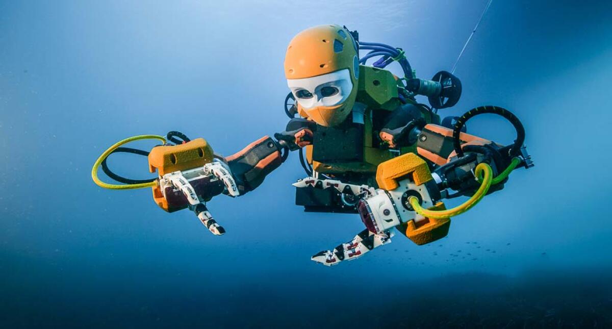 L'umanoide subacqueo OceanOne rivoluziona l'esplorazione dei fondali - OceanOne è l'umanoide subacqueo con pilotaggio da remoto che rivoluziona l'esplorazione dei fondali. Credits: evolving-science.com