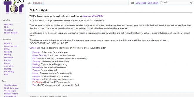 Esempio di Hidden Wiki. Sorcue: deepdotweb.com