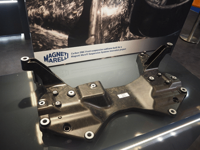 La componente realizzato da Carbopress per Magneti Marelli in Sheet Moulding Compound.