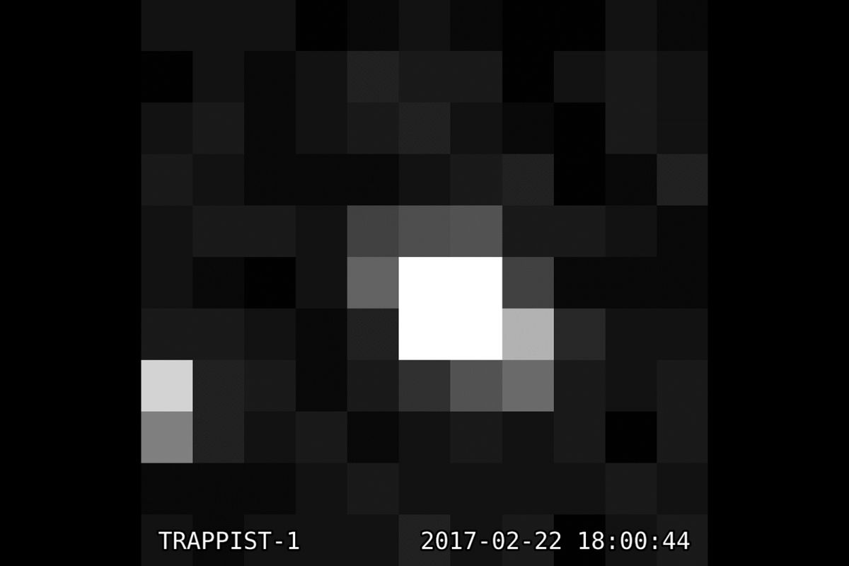 La prima foto di TRAPPIST-1 rilasciata dalla NASA. Credits: NASA Ames / G. Barentsen