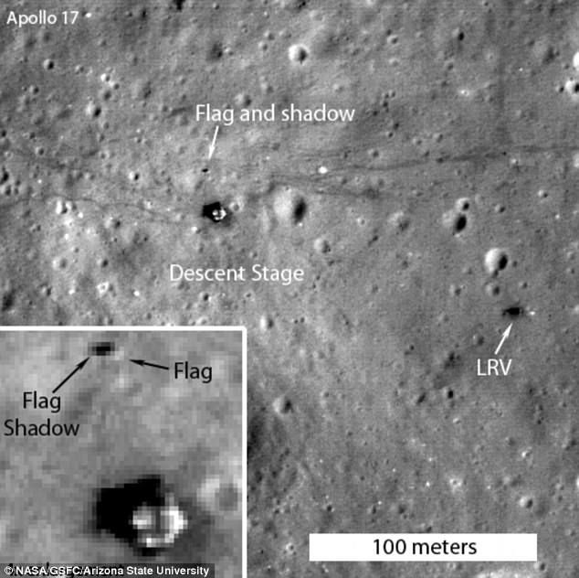Il sito dell'Apollo 17 immortalato dal Lunar Reconnaissance Orbiter. Credits: NASA | Lunar Reconnaissance Orbiter