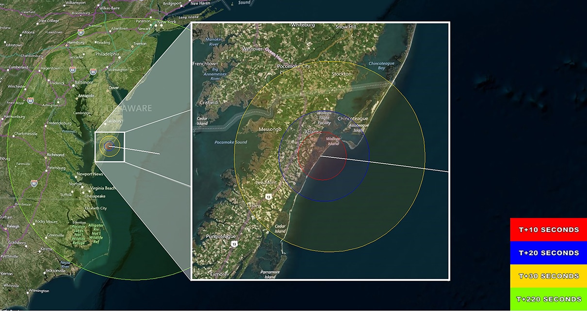 L'iconografia della NASA mostra le aree interessante durante l'esperimento. I colori indicano i materiali rilasciati a diverse quote. Credits: nasa.gov