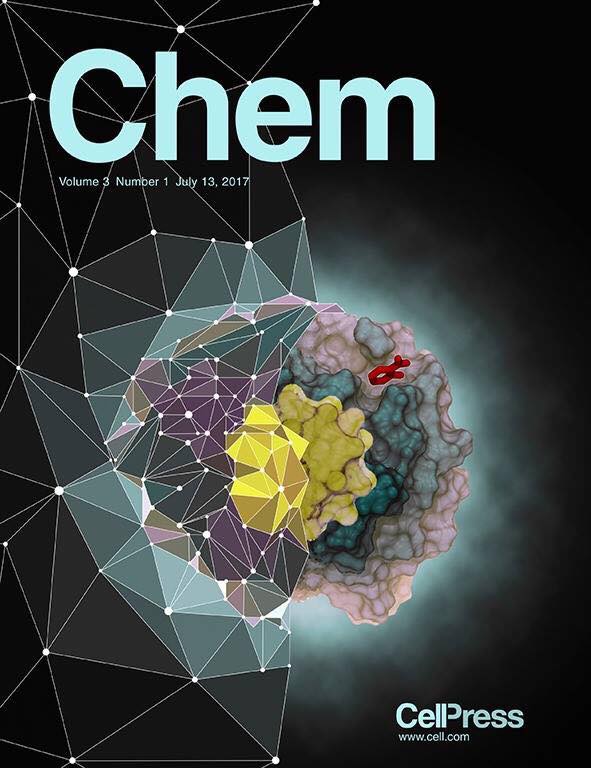 Nanoparticella di oro stilizzata in copertina sulla rivista Chemcell.com/chem