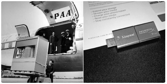 Confronto tra IBM 350 DISK FILE (5mb) ed una USB (1TB).