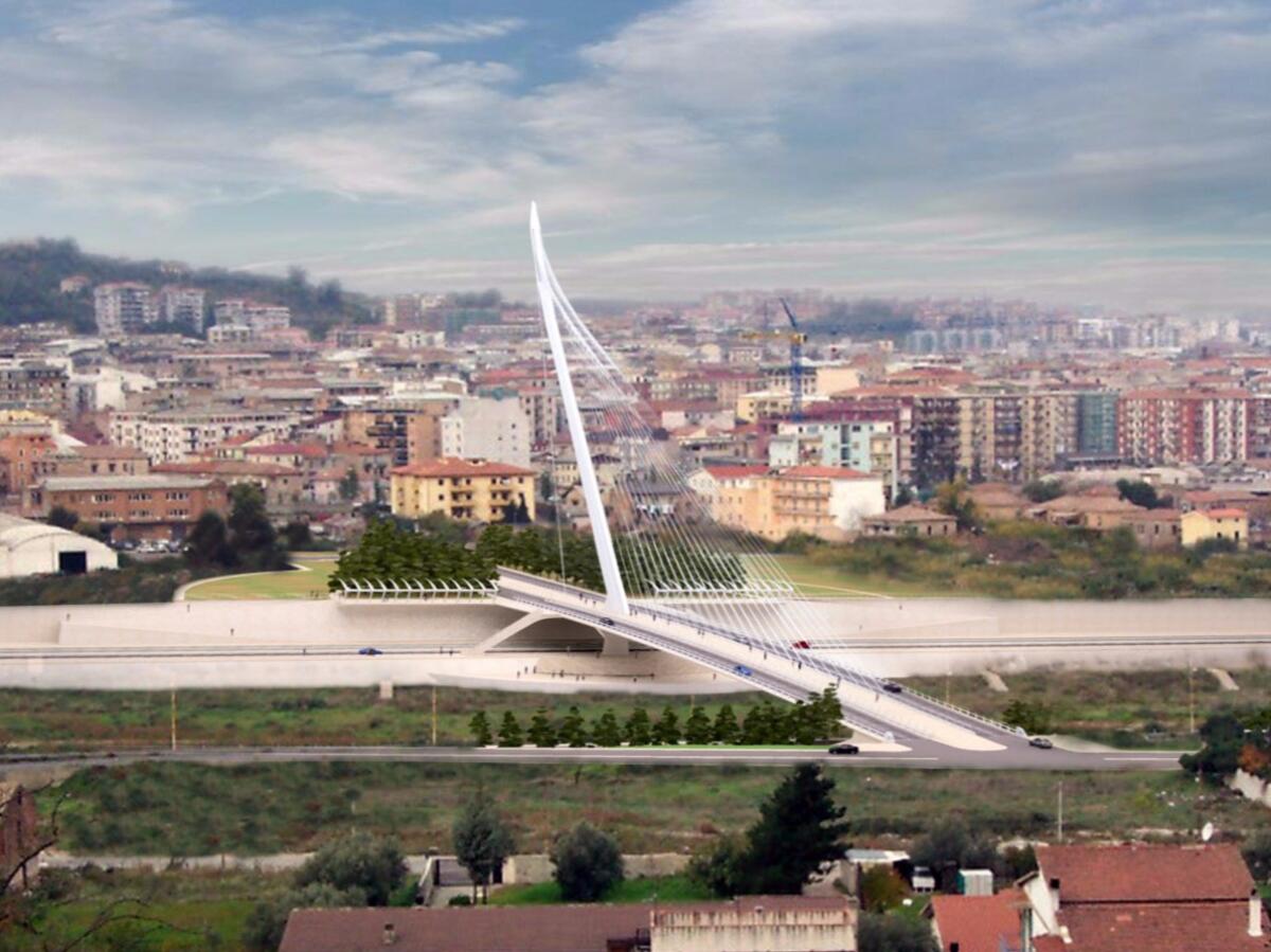 Ponte di Calatrava a Cosenza, l'antenna più alta d'Europa - 