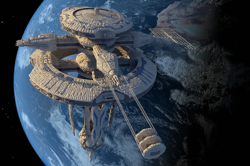 Rappresentazione artistica della prima base spaziale di Asgardia. Credits: www.deviantworld.com