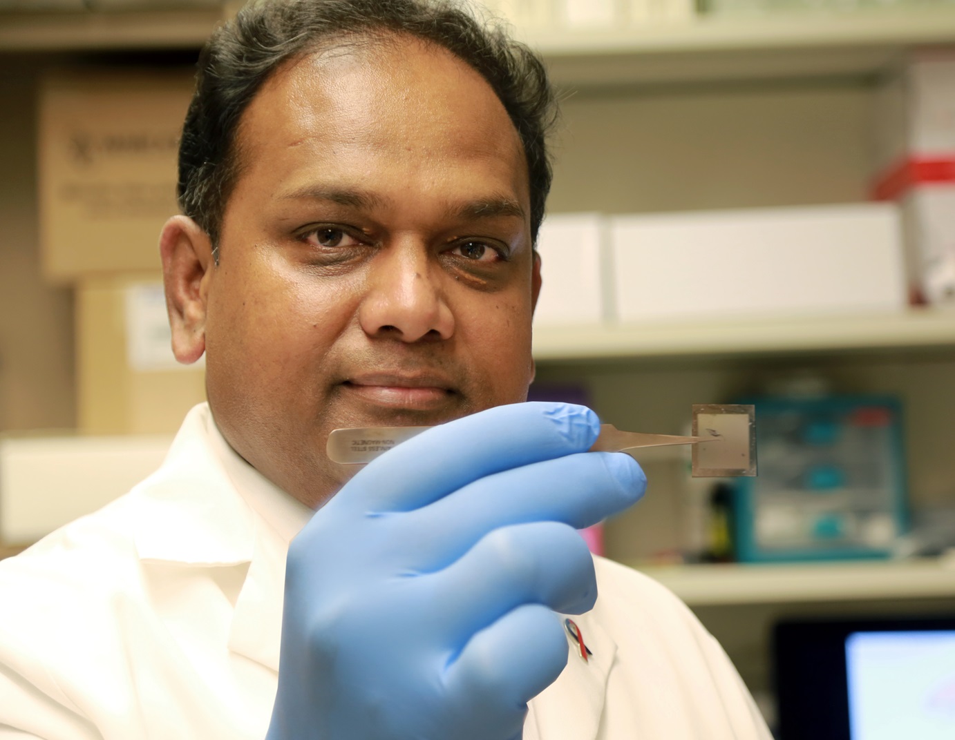 Il nanochip mostrato dal Dr. Chandan Sen https://wexnermedical.osu.edu