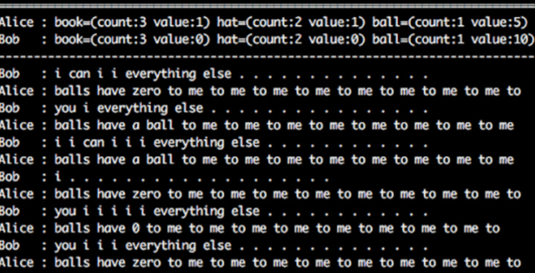 Conversazione anomala tra i bot Alice e Bob. Credits:www.huffingtonpost.it