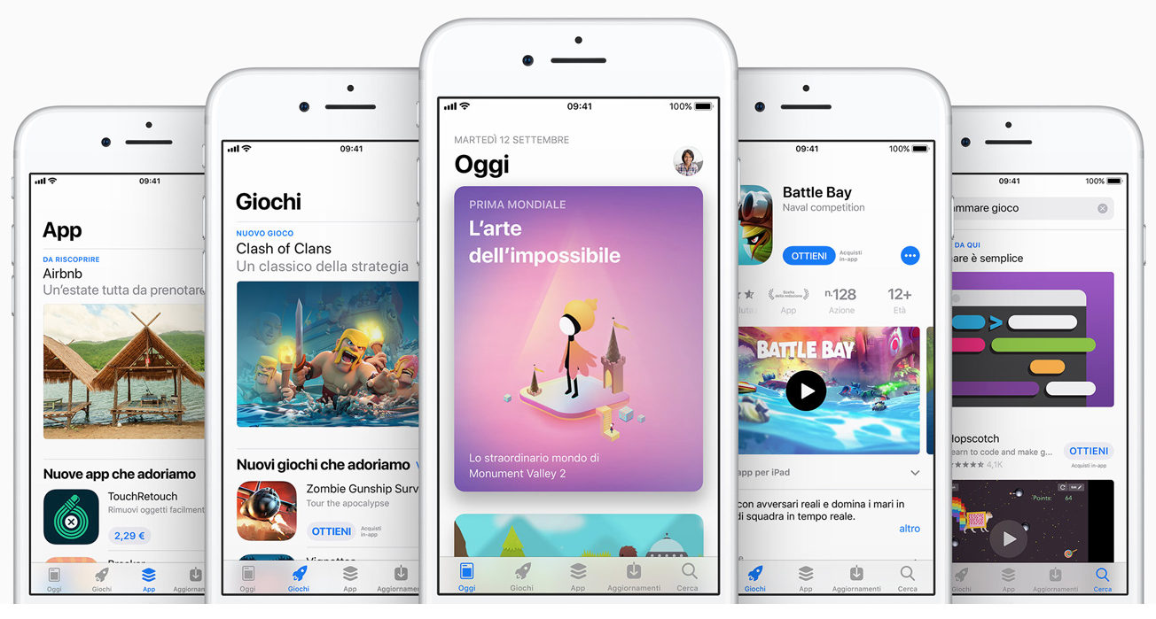 Il nuovo "look" dell'App Store. Credits: www.apple.com/it/