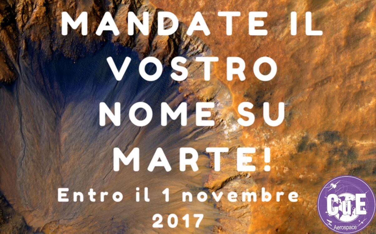 Mandate il vostro nome su Marte a bordo del lander InSight - Sarà possibile mandare il proprio nome entro il 1 novembre 2017.