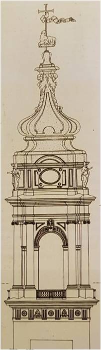 Progetto originario della cella campanaria