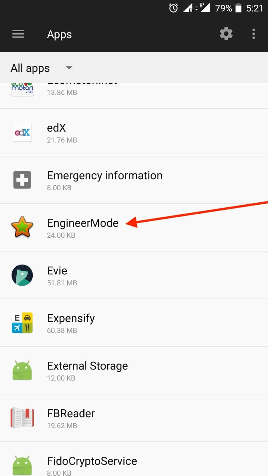 L'applicazione Engineer Mode, trovata negli ultimi modelli di OnePlus. Credits: www.nowsecure.com