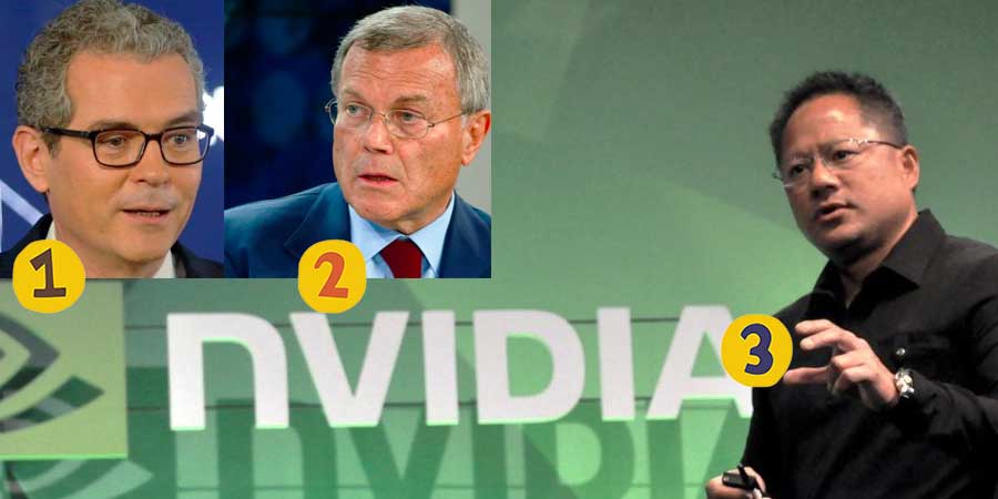 I primi 3 della classifica: Pablo Isla, Martin Sorrel e Jensen Huangcdn.ceoworld.biz