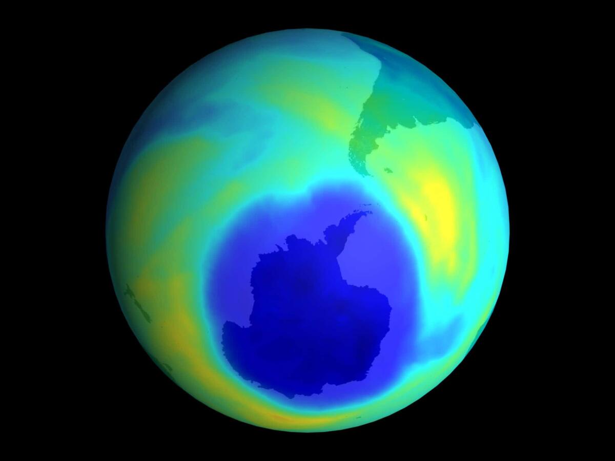 Il Buco dell'ozono si è ridotto del 20% - Il Buco dell'ozono nel 2013. Crediti: NASA/Aura