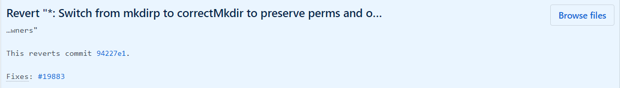 Il commit degli sviluppatori di NPM che ha risolto il bug, facendo il revert dell'aggiornamento precedente.