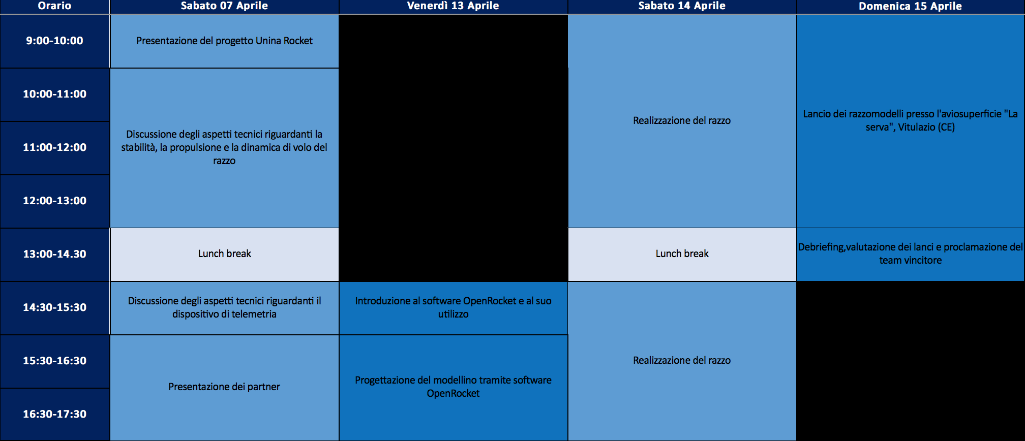Programma dell'evento. Credits: EUROAVIA Napoli