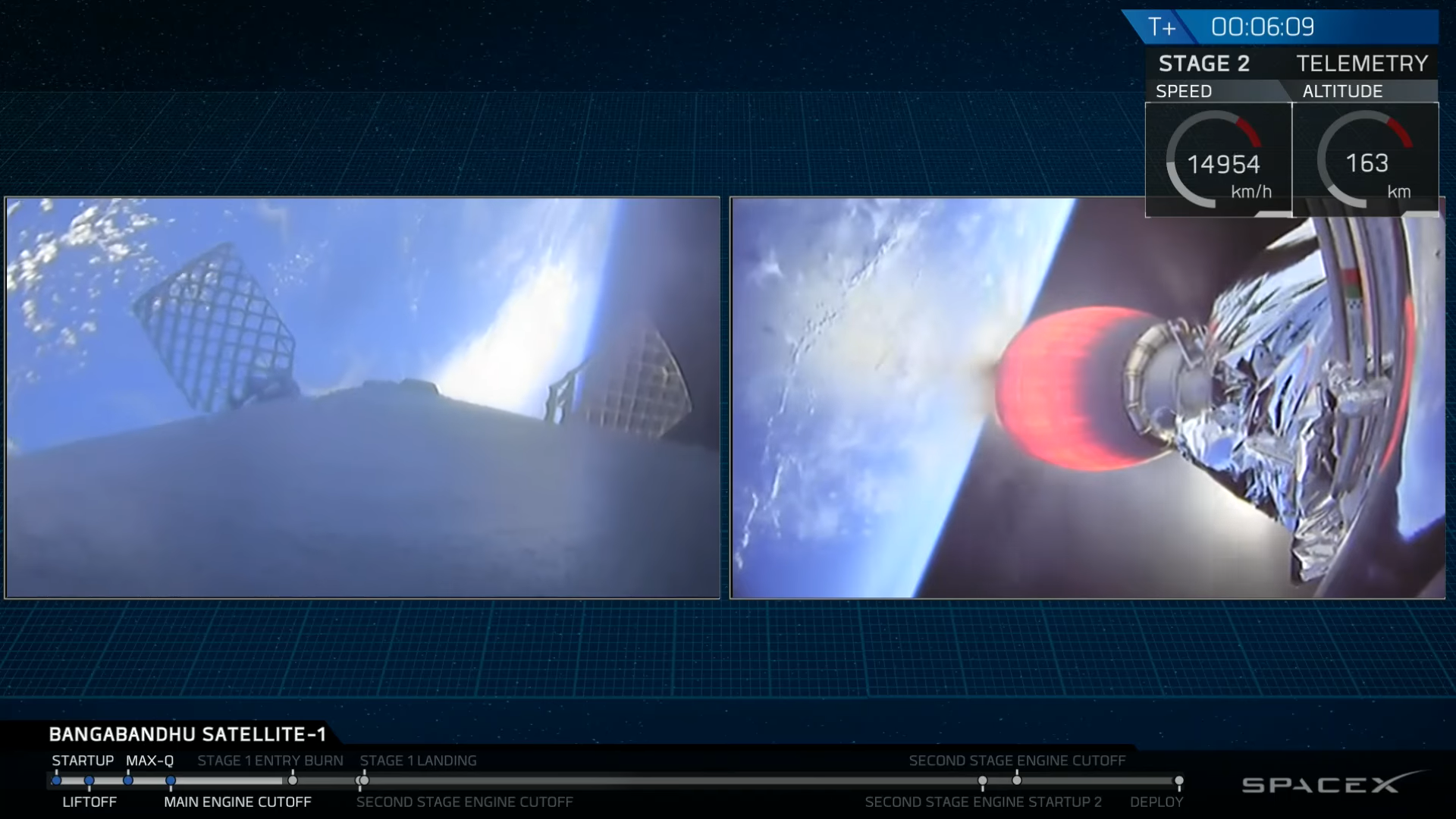 Primo atterraggio per un booster di tipo Block 5. Credits: Diretta lancio SpaceX