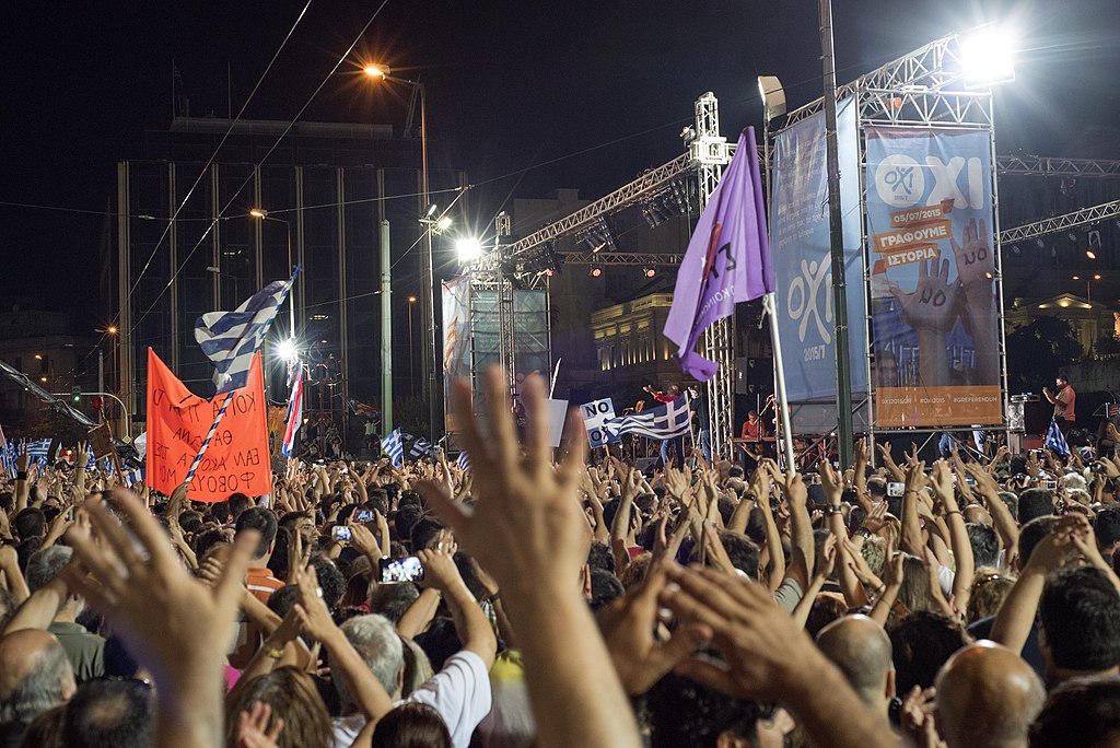 Manifestanti in favore del NO