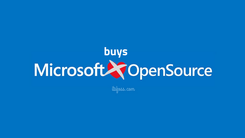 Microsoft compra l'open source. Credits: itsfoss.com