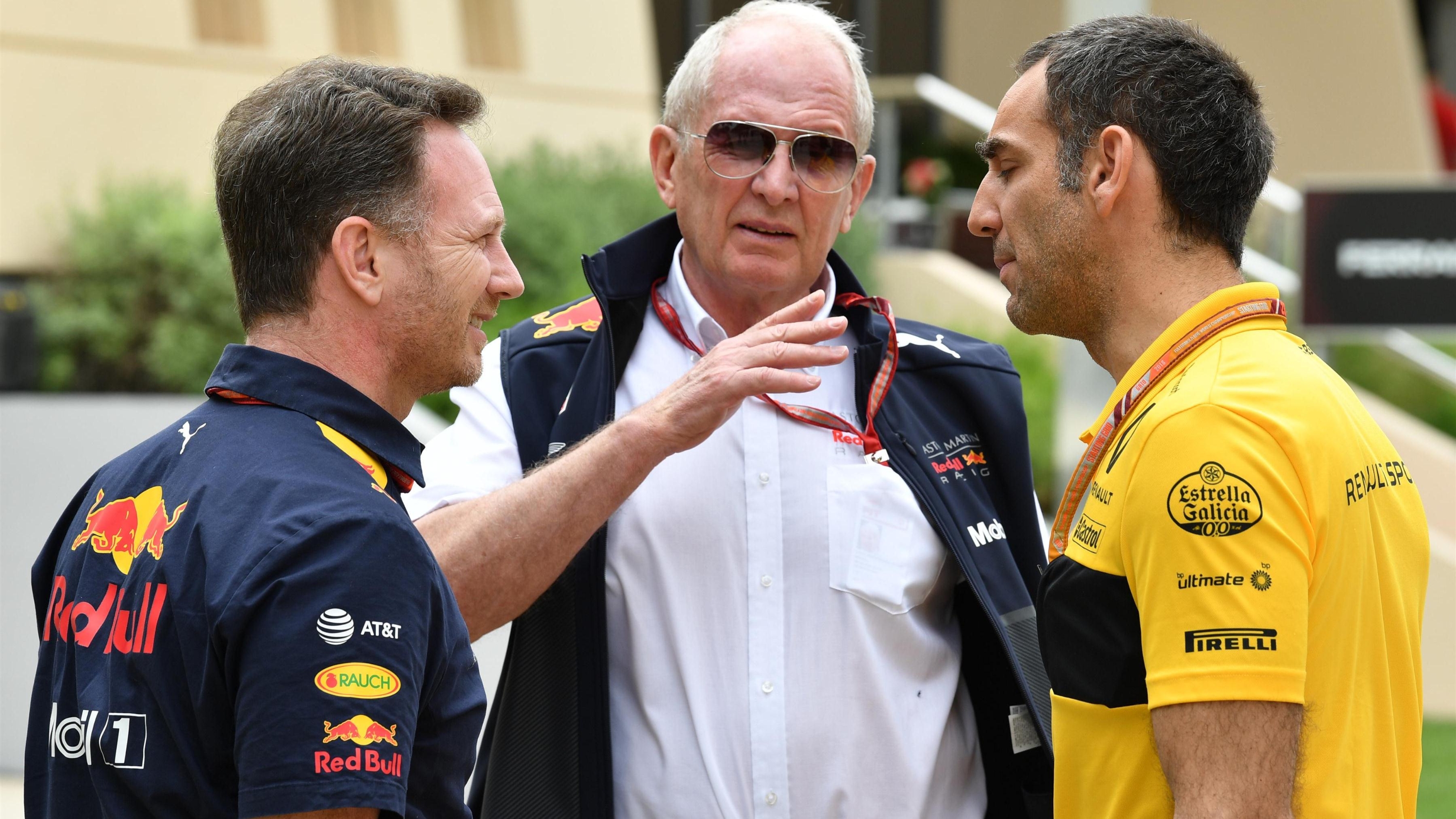 Christian Horner, Dr Helmut Marko e Cyril Abiteboul. Fonte: Formula 1 - Official Website