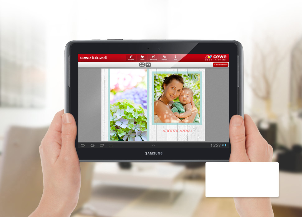 App mobile CEWE. Credits: www.colorfotoservice.ch