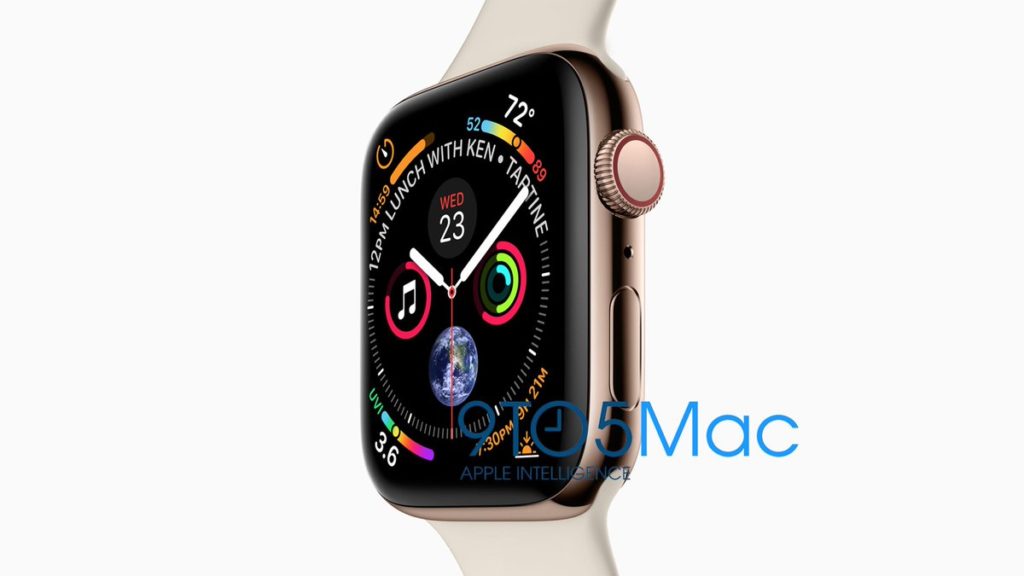 Un rendering di come potrebbe apparire il nuovo Apple Watch 4. Credits: 9to5mac.com