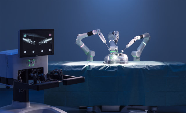 Nell'illustrazione il sistema di chirurgia robotica Versius pH: internetofbusiness.it