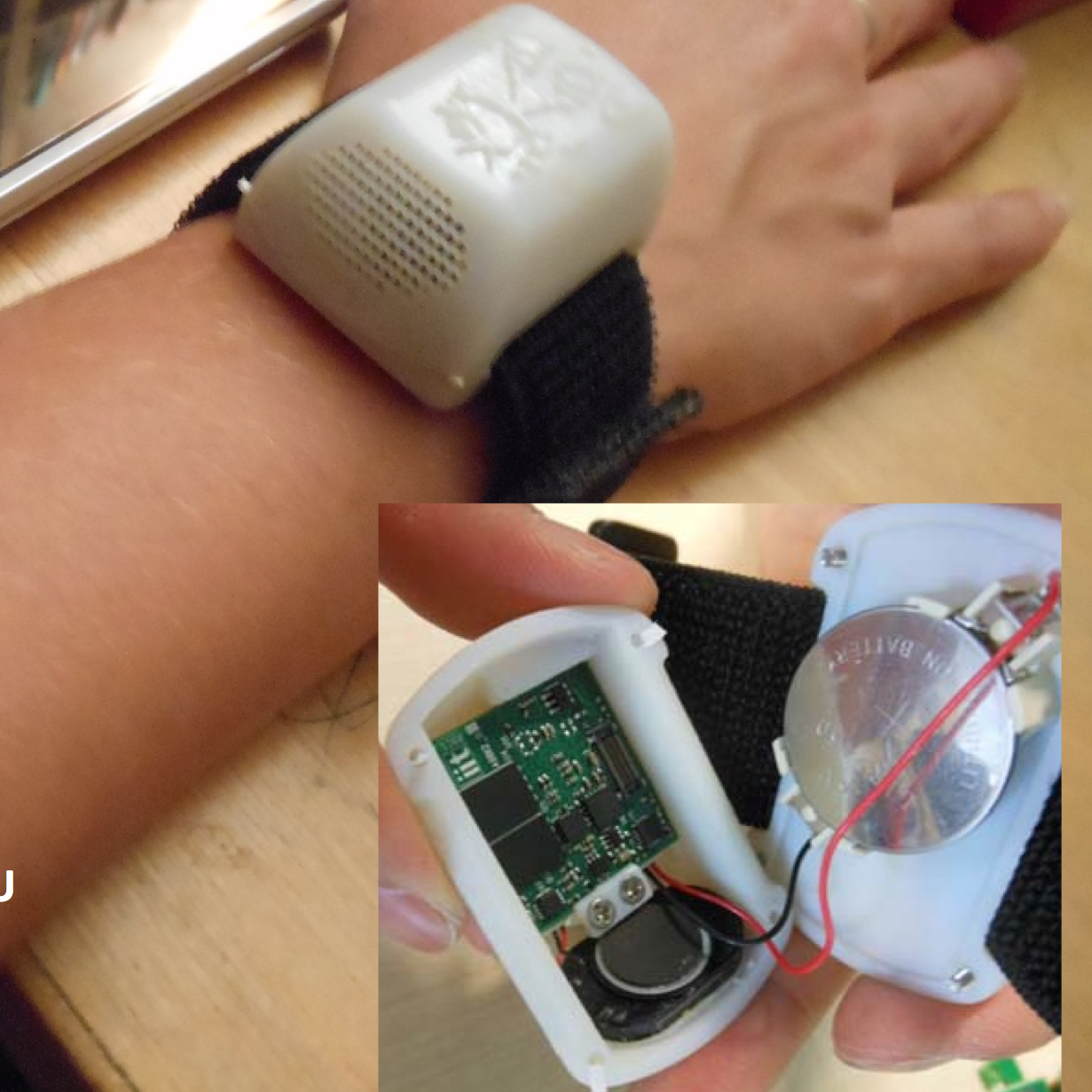 In figura il dispositivo ABBI Audio Bracelet for Blind Interaction   PH: mig.dcs.gla.ac.uk