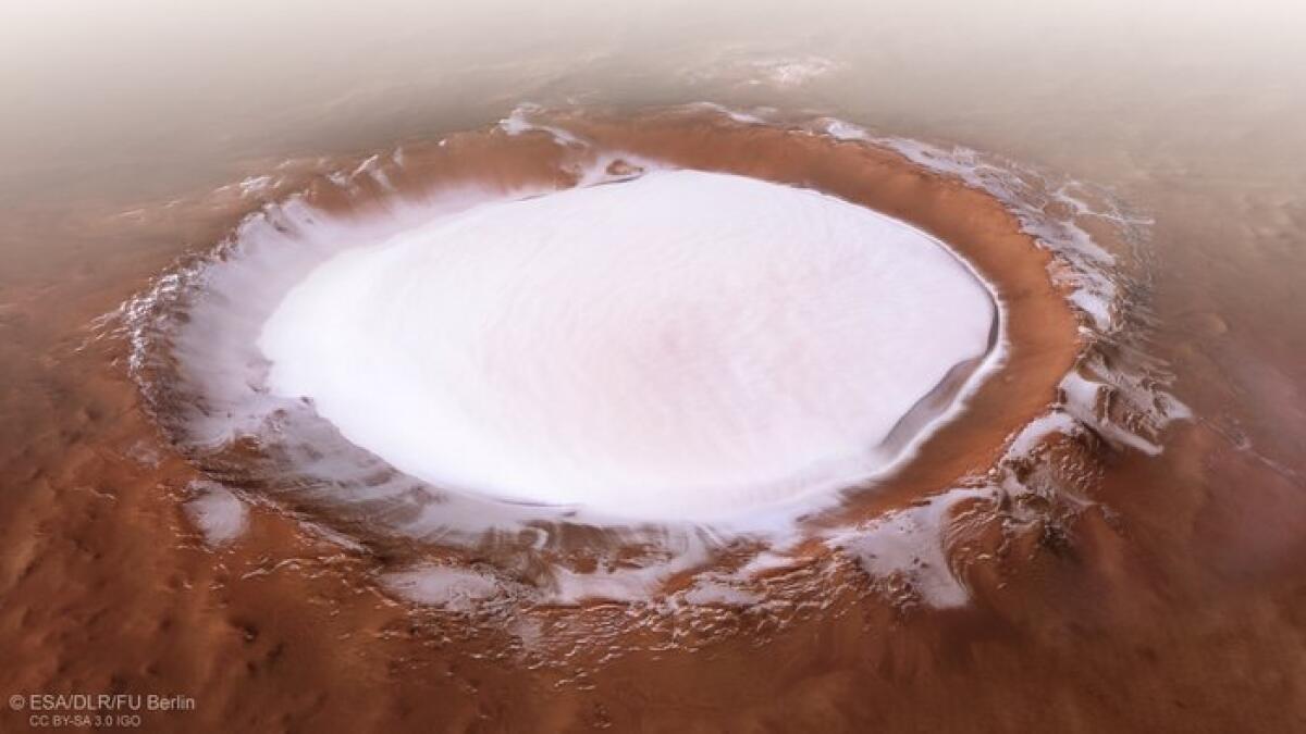 Un intero lago di ghiaccio su Marte - 