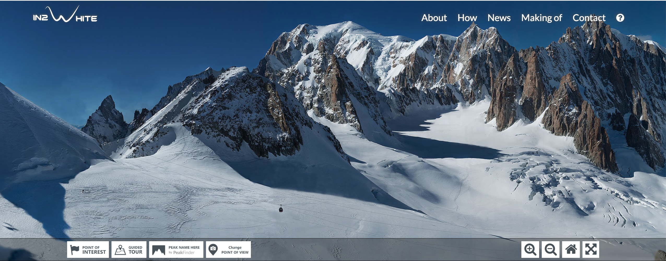 Immagine panoramica del Monte Bianco. Credits: www.in2white.com
