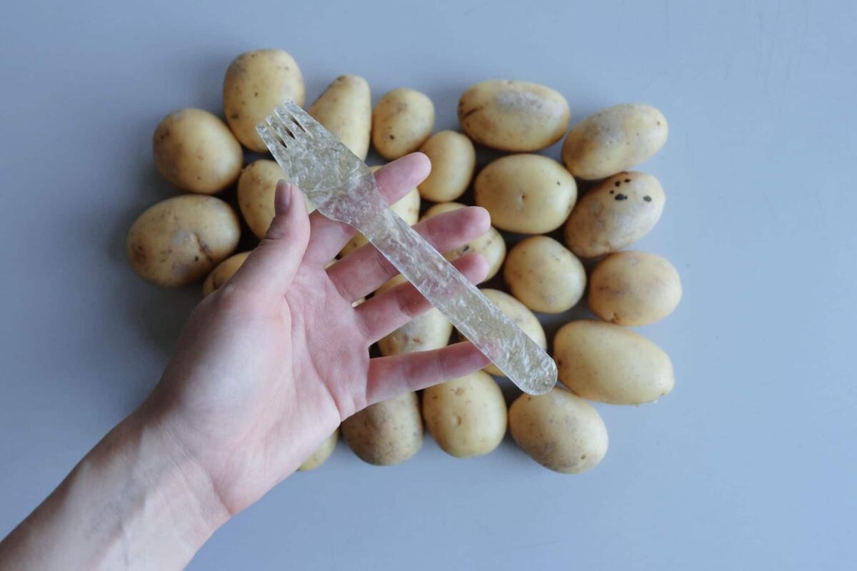 Potato Plastic, niente più plastica per posate 'usa e getta' - Potato Plastic, crediti: jamesdysonaward.org