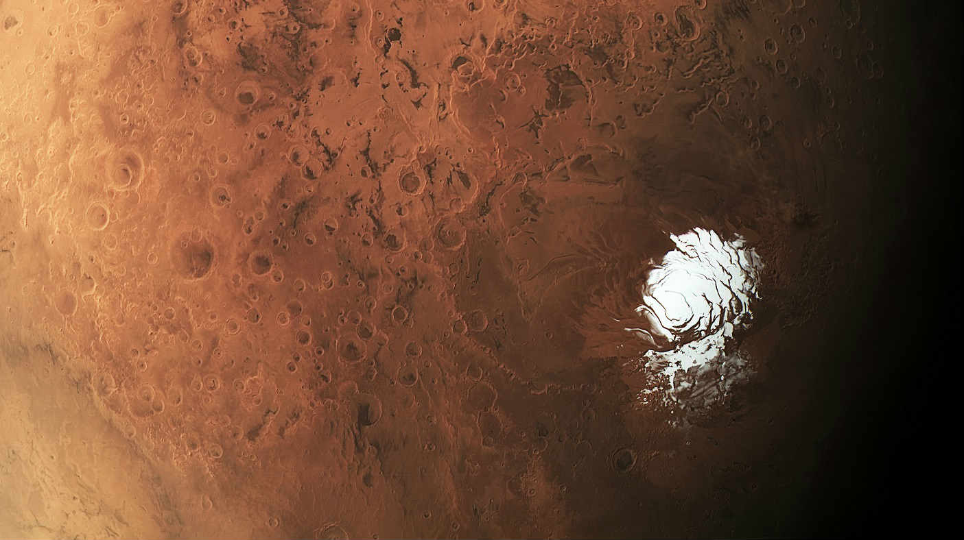 Foto del lago ghiacciato di Marte al Polo SudCrediti: scienzenotizie.it