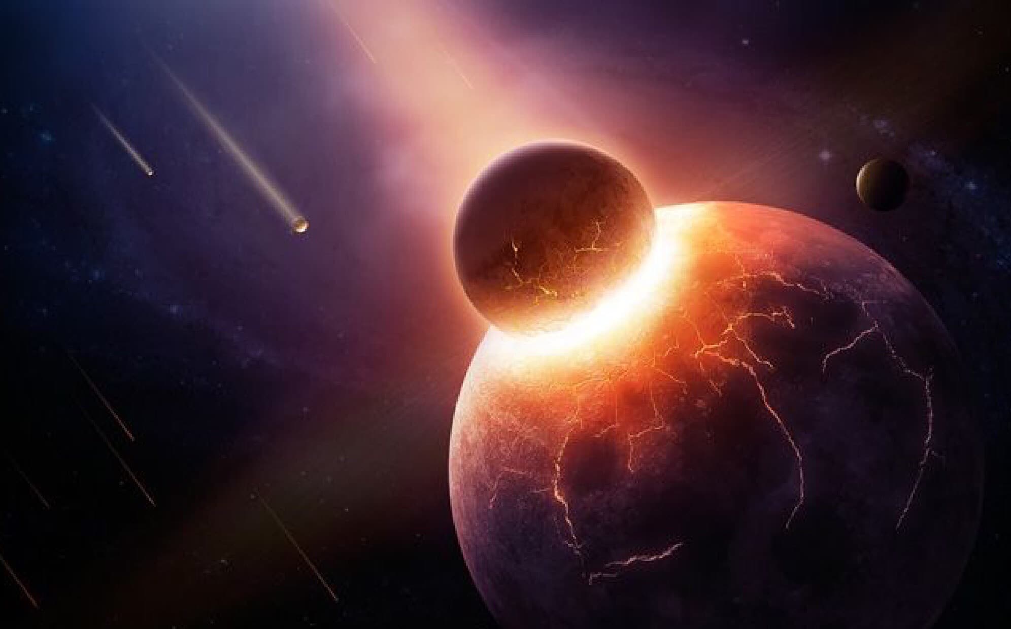 Presunto impatto corpo-Terra nell'epoca dei proto-pianetiCrediti: www.curiosityastronomy.com