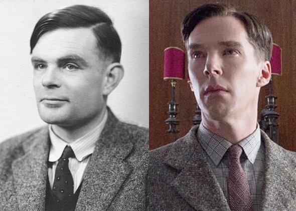 Alan Turing e Benedict Cumberbatch, che intepreta il matematico nel film a lui dedicato. Credits: Wikimedia Commons - The Weinstein Company