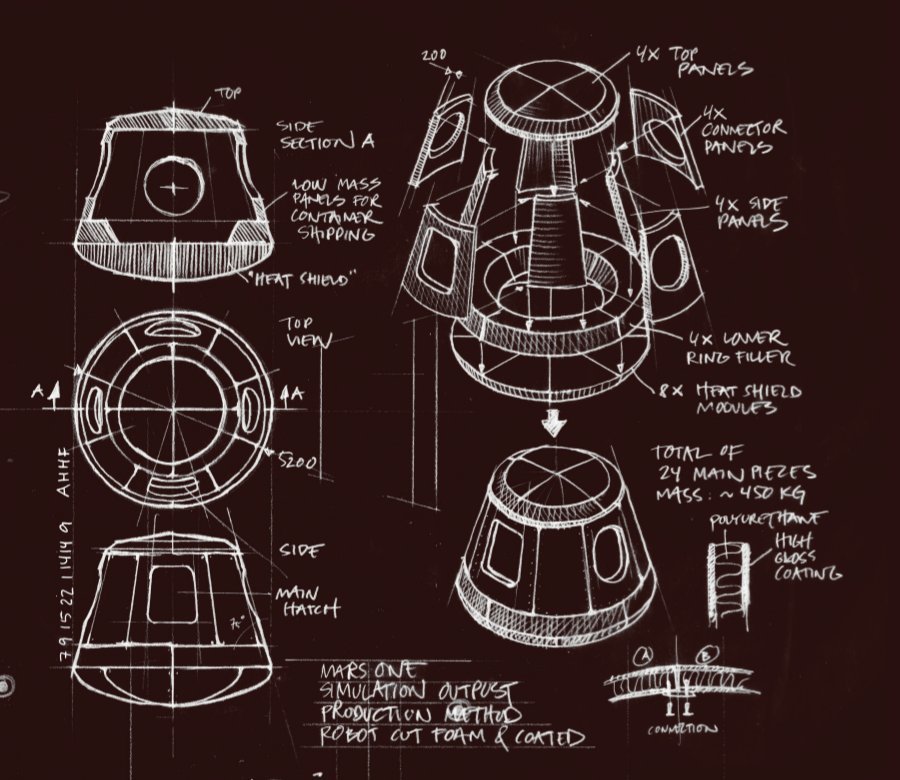 Prototipo di capsula della missione Mars One Ventures.Crediti: www.twitter.com