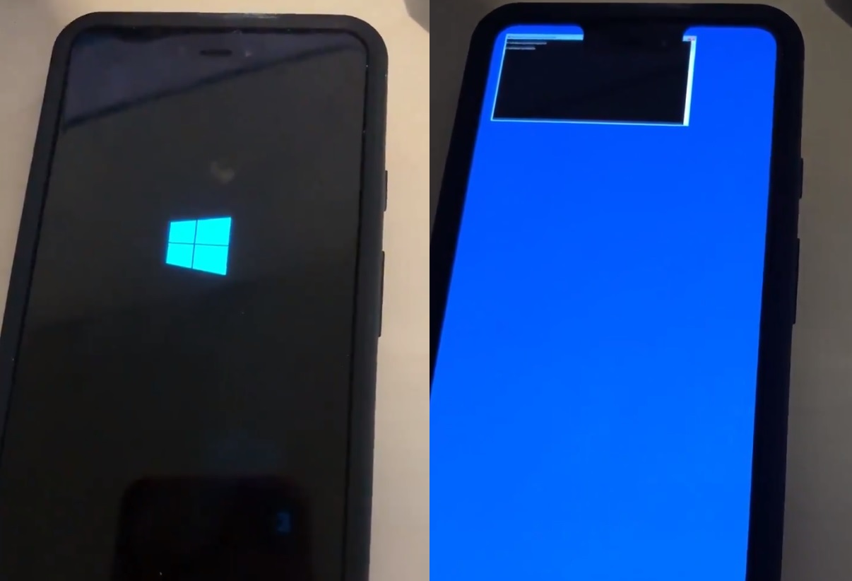 Windows 10 ARM in esecuzione su Pixel 3 XL. Credits. windowslatest.com