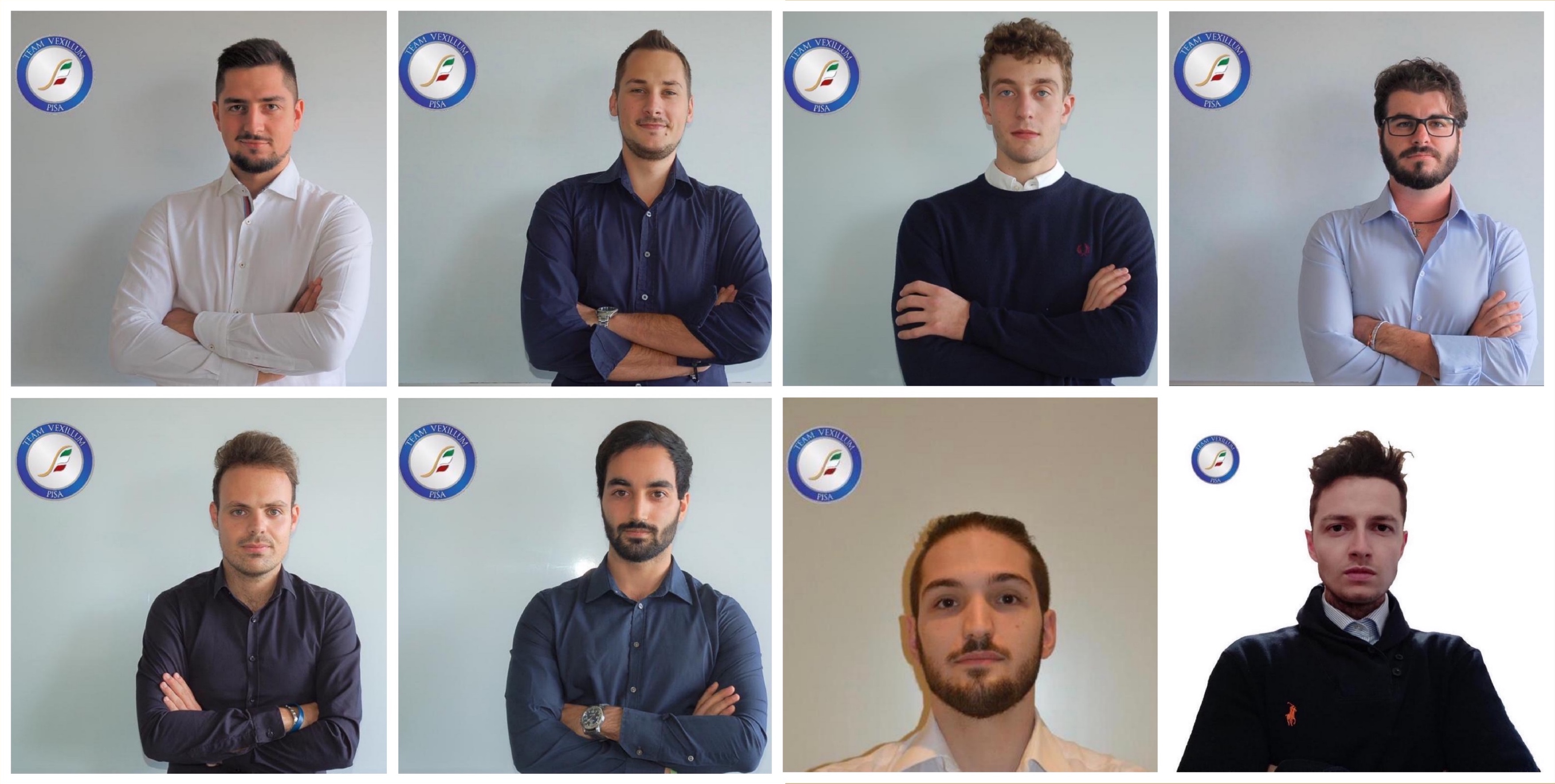 Team Vexillum Pisa. Da sinistra verso destra: Antonio Luperini, Dario Franceschi, Silvio Sanvenero, Sacha Cecconi, Lorenzo Salteri, Leonardo Terreni, Francesco Uccetta e Francesco Stagi.