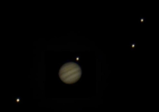 Uno scatto di Giove e le sue lune.Crediti: Unione Astrofili Napoletani