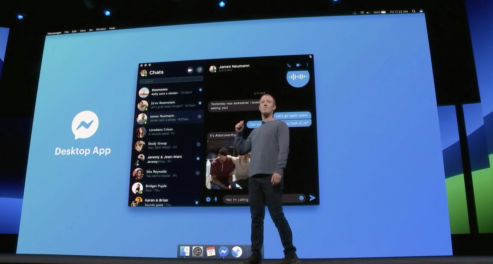 App Messnger su MacOS con Dark Mode. Credits: 9to5mac.com