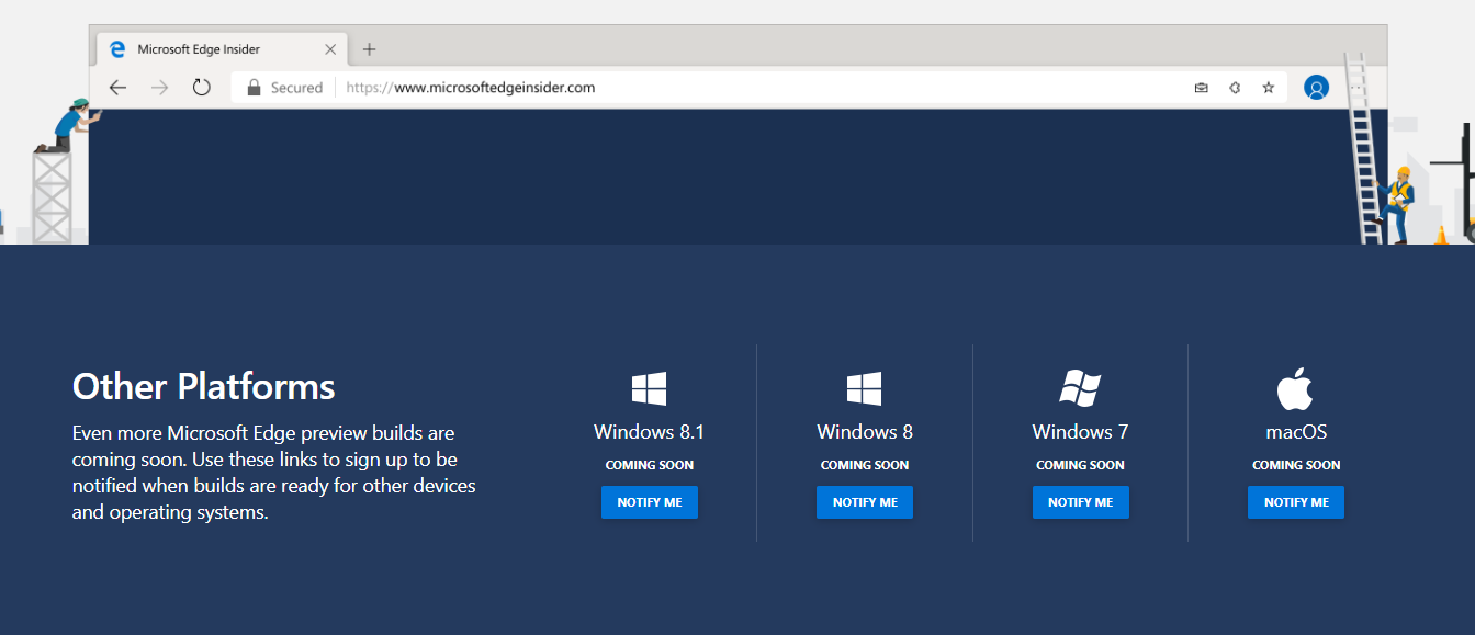 Disponibilità Microsoft Edge Chromium. Credits: microsoft.com