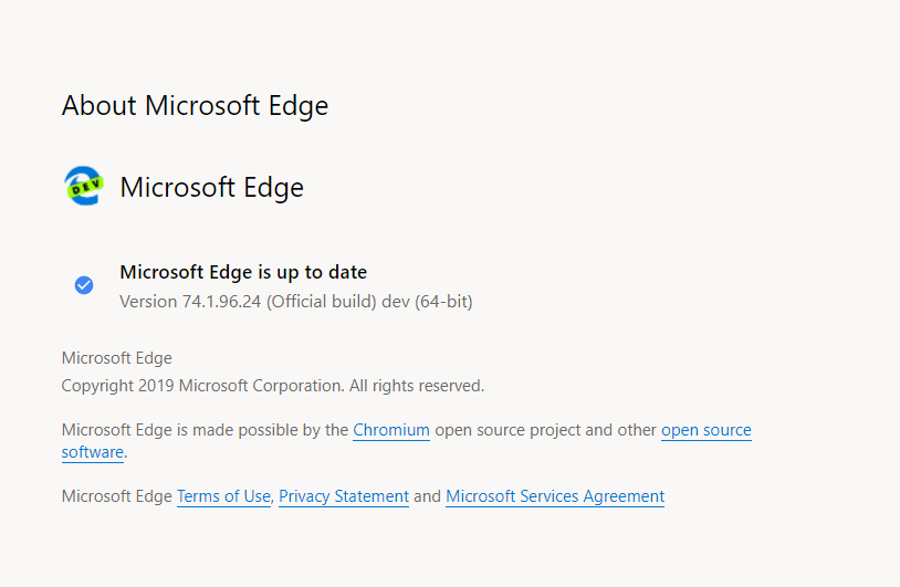 Info su Microsoft Edge Chromium. Credits: systemscue.it