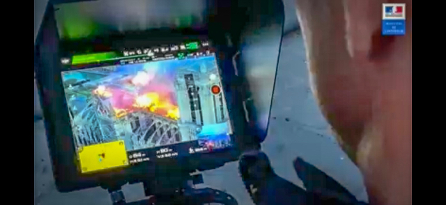 Un frame di un video rilasciato dal governo francese, in cui un operatore pilota un drone DJI. Credits: cnn.com