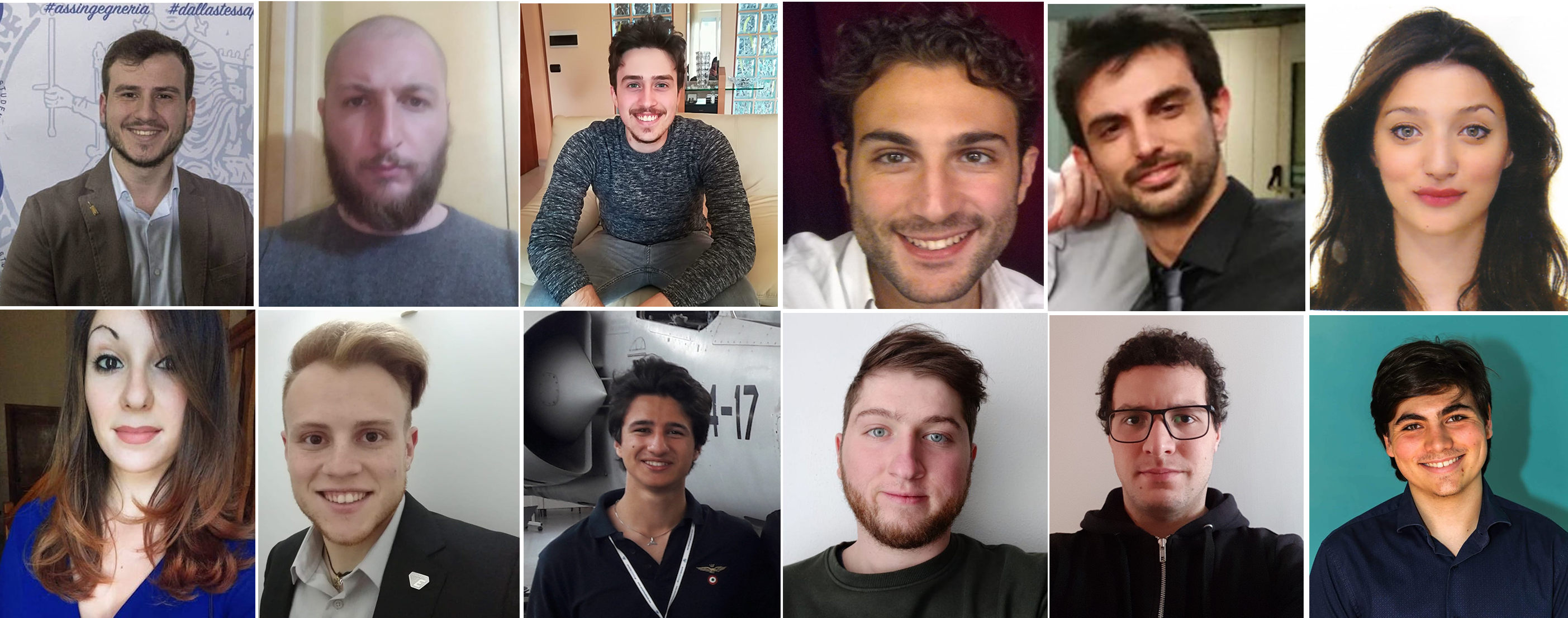 In alto, da sinistra: Gianmarco Valletta, Castrese Di Guida, Claudio Vela, Dario Dave De Lorenzo, Fulvio Petti e Maria Felicia Della Valle. In basso, da sinistra: Antonella Laezza, Raffaele Aucelli, Matteo Mangone, Luca Miele, Lorenzo Pucci e Andrea Detry