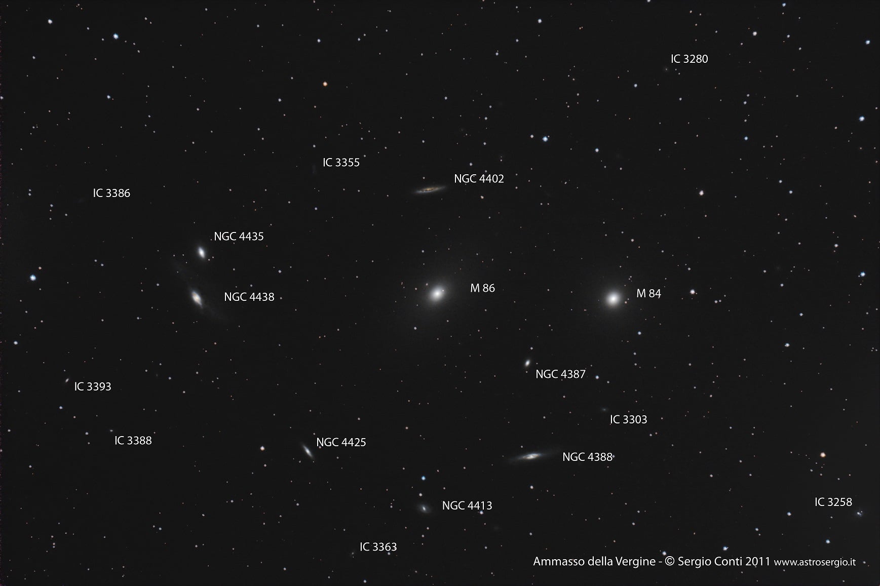 Ammasso della Vergine.Crediti: www.astrosergio.it