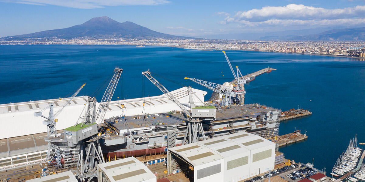Trieste, la nave LHD della Marina Militare - Nave Trieste a Castellamare di Stabia.
PH: Fincantieri