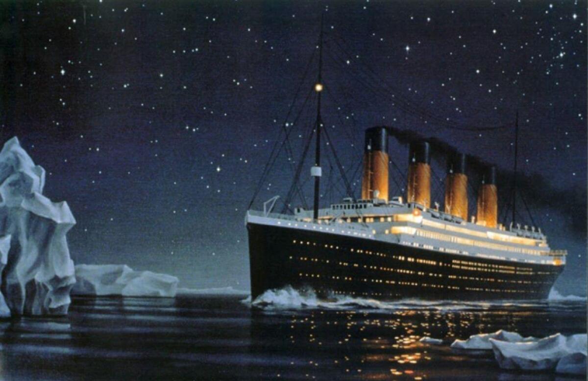 Titanic: manovrabilità della nave dei sogni, dove si è sbagliato? - Dipinto del Titanic nel momento del disastro (dal sito www.ashbydodd.com)