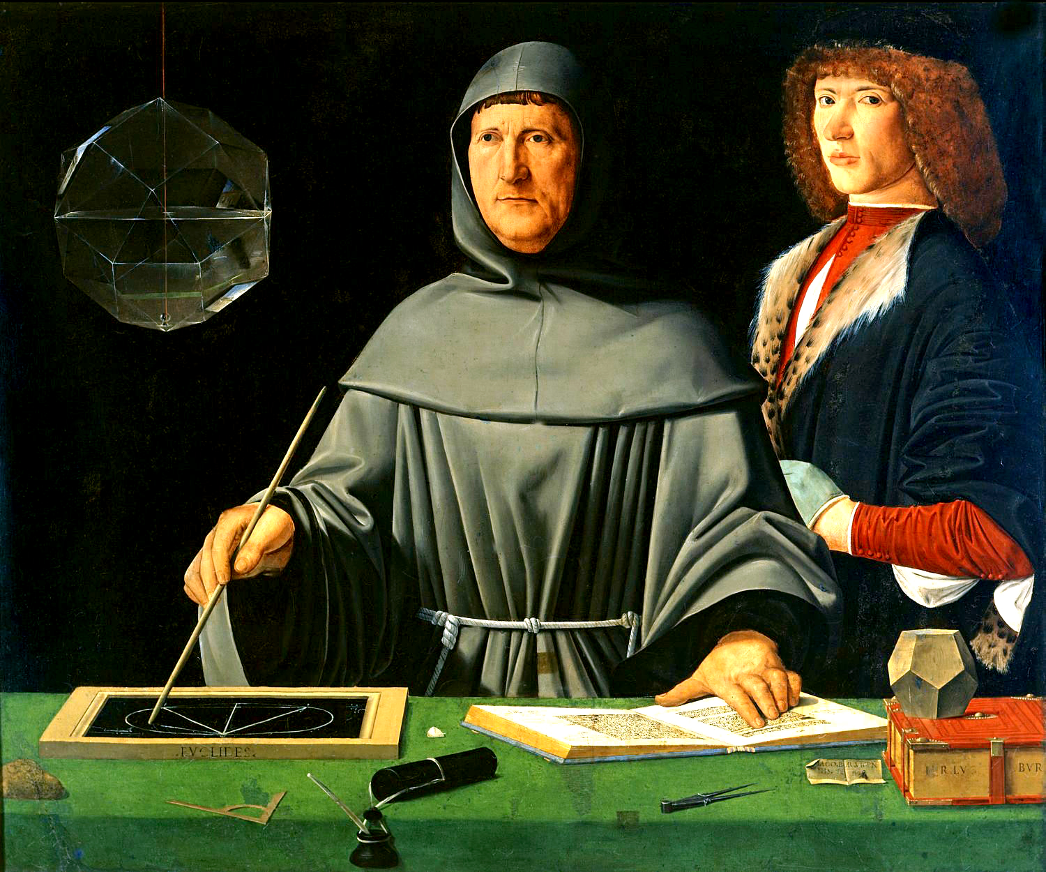 fra Luca Pacioli, sfondo di molti libri di matematica. fonte: Wikipedia